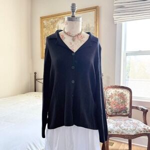 Y2K black button front collared going out top Designers Originals size xl